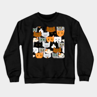 Cute Cats Pattern Calico,Tabby,Tuxedo,Ginger and Others Crewneck Sweatshirt